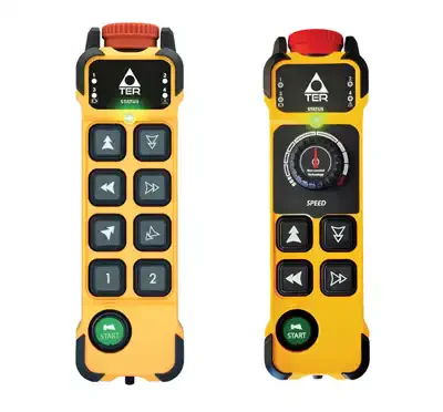 Remote radio control for cranes and overhead cranes