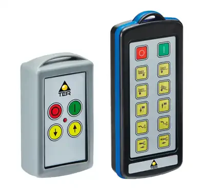 Remote controls with handheld transmitter and compact design